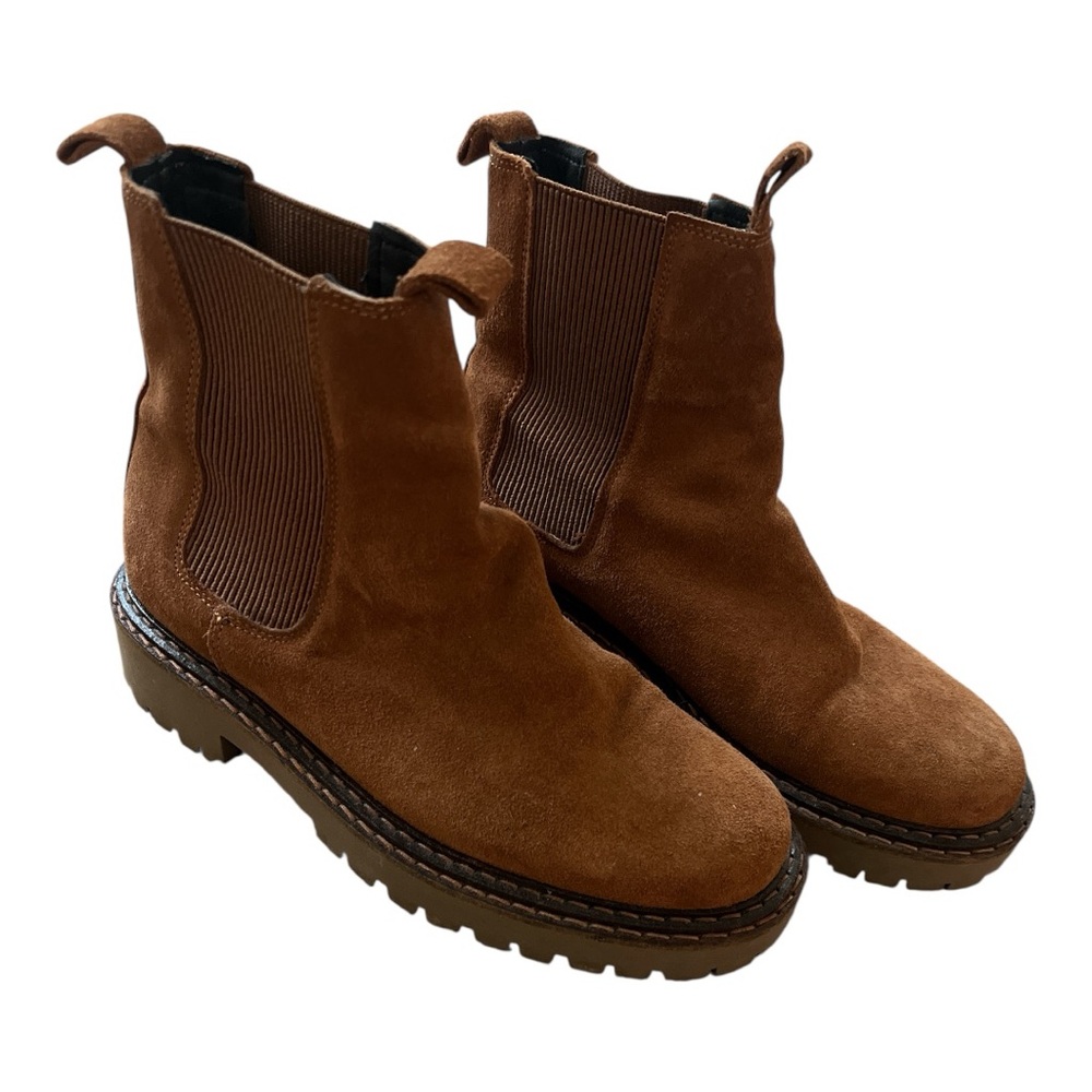 Brown Suede Ankle Boots - Picture 3 of 4
